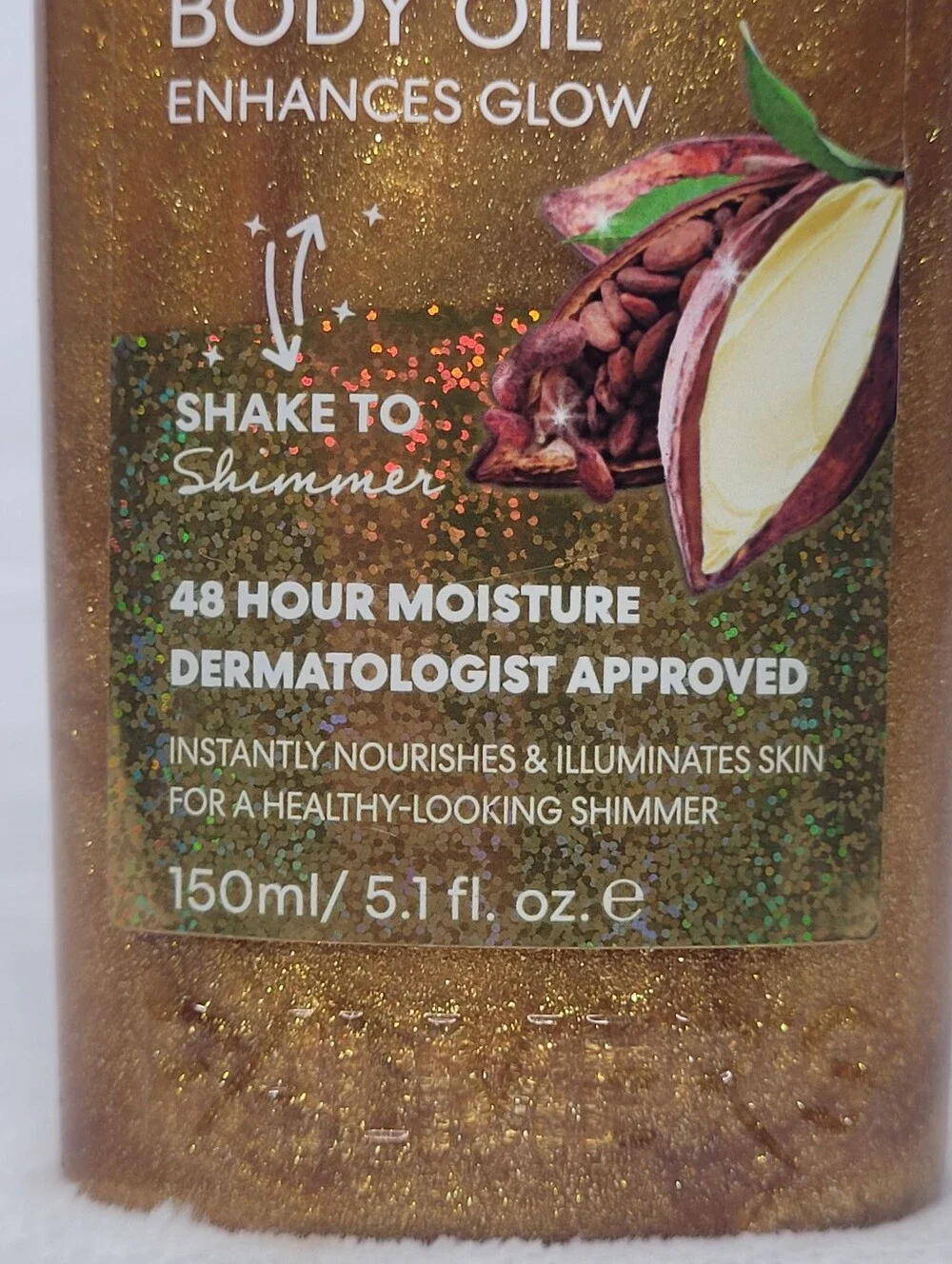 Palmer's Cocoa Butter Formula Vitamin E Shimmer Radiance Body Oil Enhances Glow